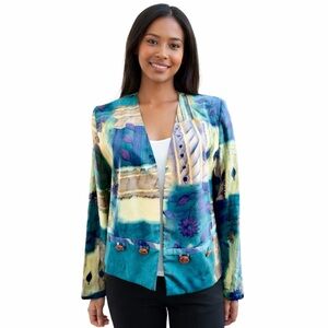 Elegant Multicolor Women's Blazer Nancy Bolen City Sz 10